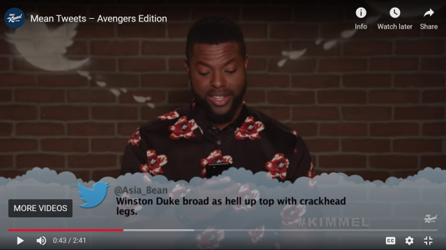 Winston Duke - Celebrities Read Mean Tweets About Themselves (videos)